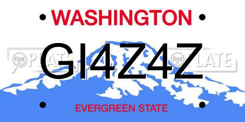 GI4Z4Z Washington License Plate