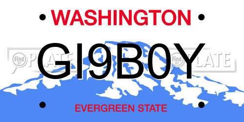 GI9B0Y Washington License Plate