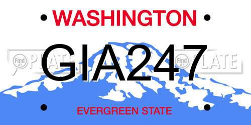 GIA247 Washington License Plate