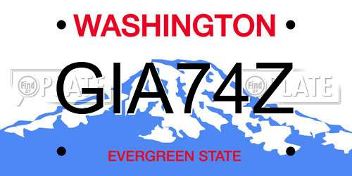 GIA74Z Washington License Plate