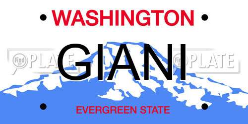 GIANI Washington License Plate