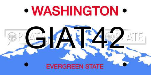 GIAT42 Washington License Plate