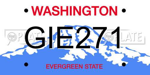 GIE271 Washington License Plate