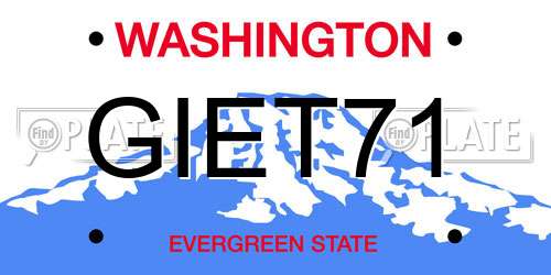 GIET71 Washington License Plate