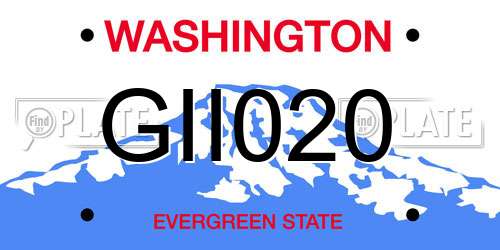GII020 Washington License Plate