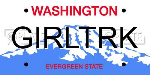 GIRLTRK Washington License Plate