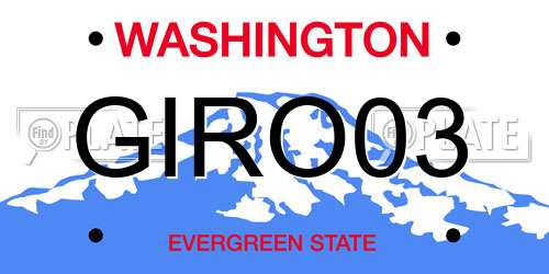 GIRO03 Washington License Plate