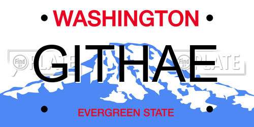 GITHAE Washington License Plate