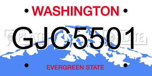 GJC5501 Washington License Plate
