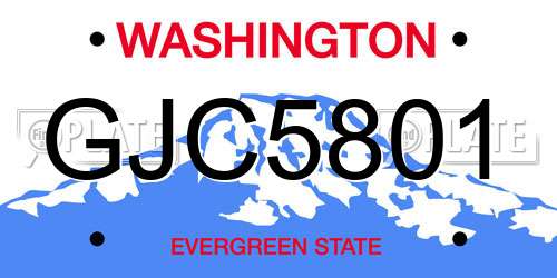 GJC5801 Washington License Plate