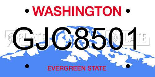 GJC8501 Washington License Plate