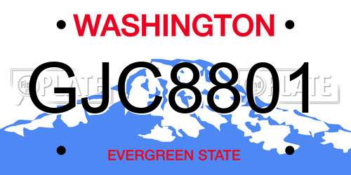 GJC8801 Washington License Plate