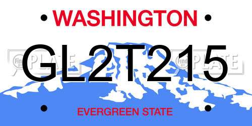 GL2T215 Washington License Plate