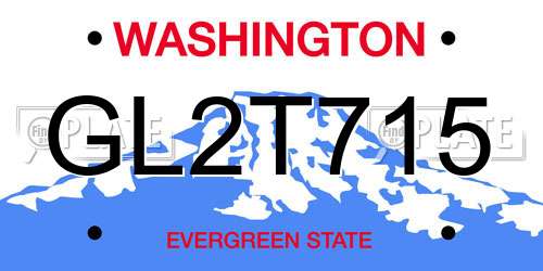 GL2T715 Washington License Plate