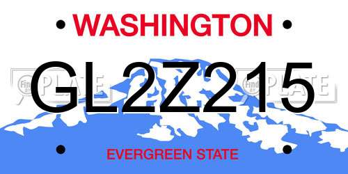 GL2Z215 Washington License Plate
