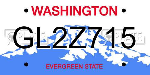 GL2Z715 Washington License Plate