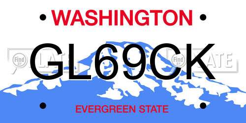 GL69CK Washington License Plate