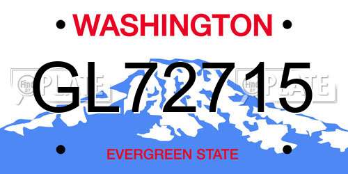 GL72715 Washington License Plate