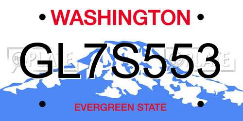 GL7S553 Washington License Plate