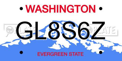 GL8S6Z Washington License Plate