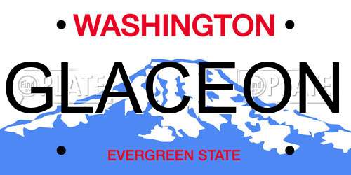GLACEON Washington License Plate