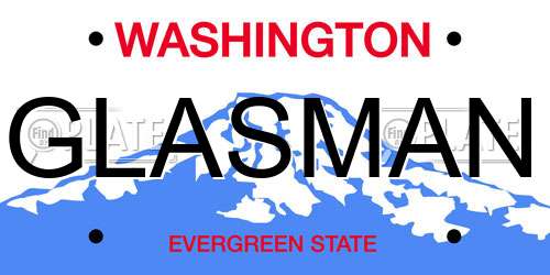 GLASMAN Washington License Plate