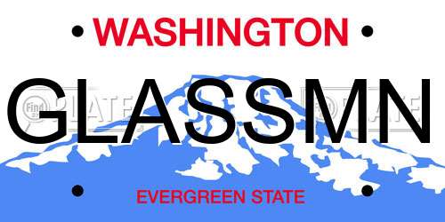 GLASSMN Washington License Plate