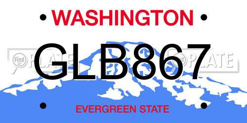 GLB867 Washington License Plate