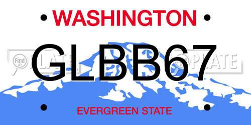 GLBB67 Washington License Plate