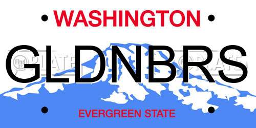 GLDNBRS Washington License Plate