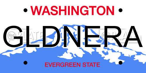 GLDNERA Washington License Plate