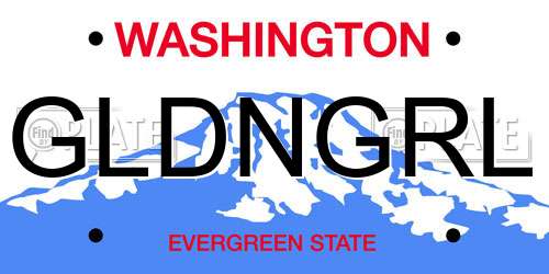 GLDNGRL Washington License Plate