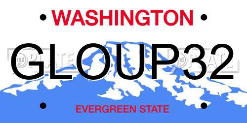 GLOUP32 Washington License Plate