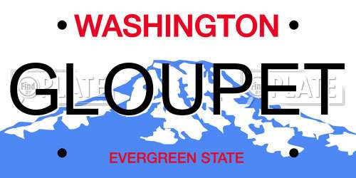 GLOUPET Washington License Plate