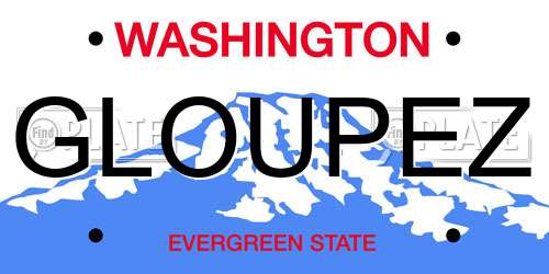 GLOUPEZ Washington License Plate