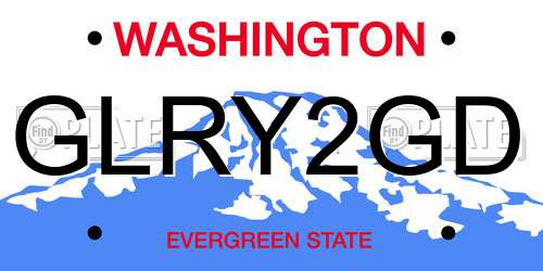 GLRY2GD Washington License Plate