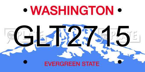 GLT2715 Washington License Plate