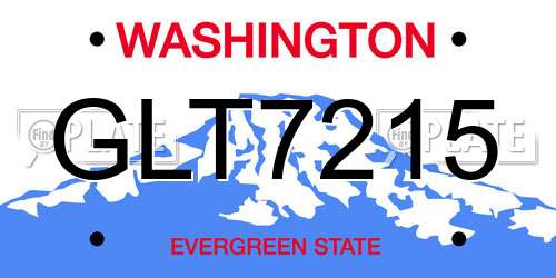 GLT7215 Washington License Plate
