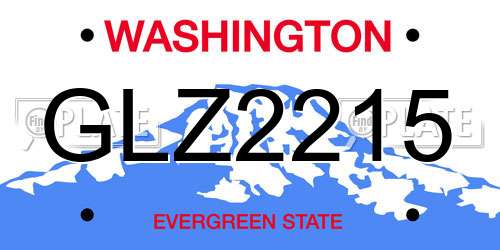 GLZ2215 Washington License Plate