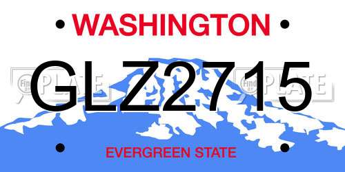 GLZ2715 Washington License Plate