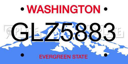 GLZ5883 Washington License Plate