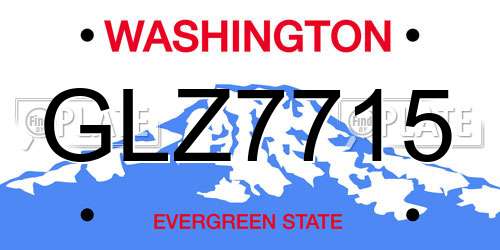 GLZ7715 Washington License Plate