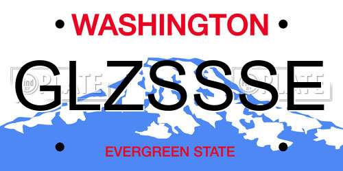 GLZSSSE Washington License Plate