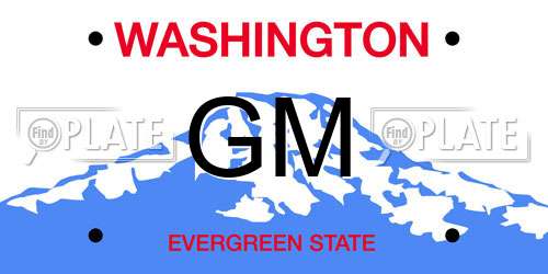 GM Washington License Plate