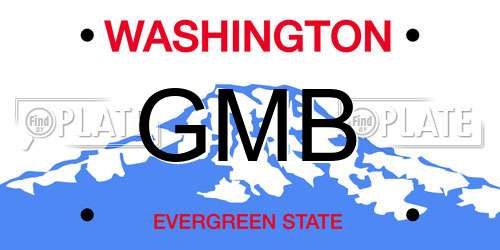 GMB Washington License Plate