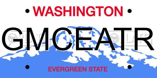 GMCEATR Washington License Plate