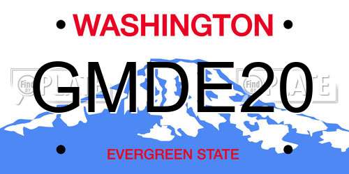 GMDE20 Washington License Plate