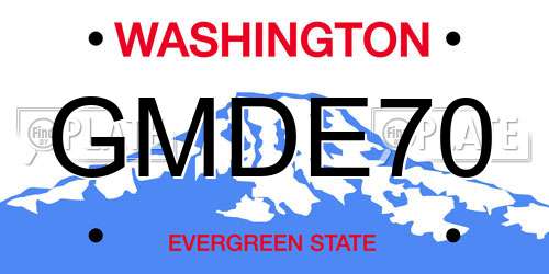GMDE70 Washington License Plate