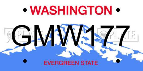 GMW177 Washington License Plate