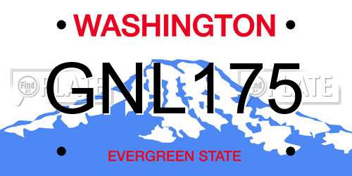 GNL175 Washington License Plate